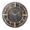 Wall Clocks Bulova Retro Classic Granite Tone 16 In. Round Wall Clock -Globe Sales dark granite bulova wall clocks c4123 64 1000