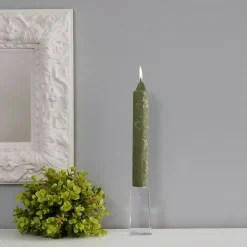 ROOT CANDLES 9 In. Timberline Collenette Dark Olive Dinner Candle (Box Of 4) -Globe Sales dark olive root candles candles 51972 31 1000