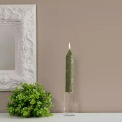 ROOT CANDLES 7 In. Timberline Collenette Dark Olive Dinner Candle (Box Of 4) -Globe Sales dark olive root candles candles 59772 31 1000