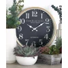Wall Clocks LITTON LANE Multi-Colored London-Inspired Wall Clock With White Accents -Globe Sales distressed litton lane wall clocks 52587 64 1000