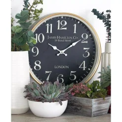Wall Clocks LITTON LANE Multi-Colored London-Inspired Wall Clock With White Accents