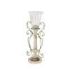 Candle Holders LITTON LANE Distressed White Wood, Glass And Metal Candle Holder -Globe Sales distressed white litton lane candle holders 35467 64 1000