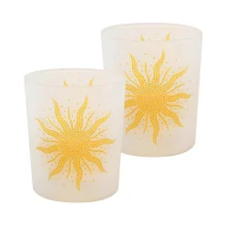 Flameless Candles LUMABASE Mosaic Sun Battery Operated LED Candles (2-Count)