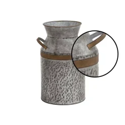 Decorative Bottles LITTON LANE 14 In. H Gray Galvanized Tin Decorative Milk Can With Rust Band Handles -Globe Sales galvanized grey litton lane decorative bottles 93992 4f 1000