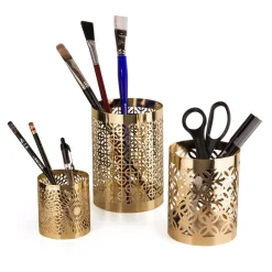 Candle Holders DANYA B Filigree Gold Metal Hurricane Candle Holder (Set Of 3) -Globe Sales gold danya b candle holders kf1608gld 4f 1000