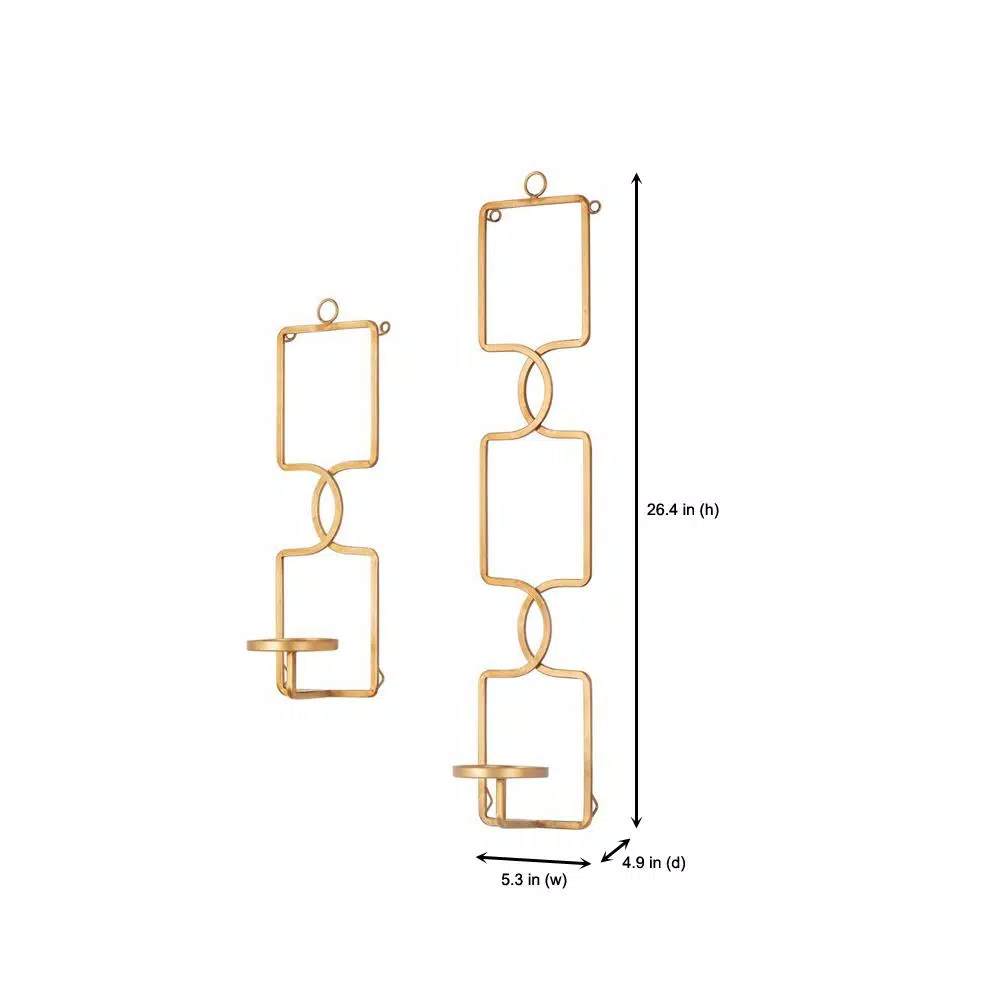 Candle Holders Home Decorators Collection Gold Metal Wall Sconce Candle Holder (Set Of 2) 4 Candle Holders Home Decorators Collection Gold Metal Wall Sconce Candle Holder (Set Of 2) - Image 2