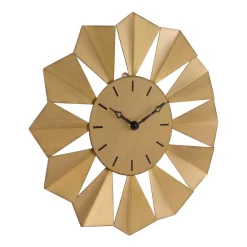 Wall Clocks La Crosse Technology 12.8 In. Gold Metal Sunray Quartz Wall Clock -Globe Sales gold la crosse technology wall clocks 83230 bhg 1f 1000