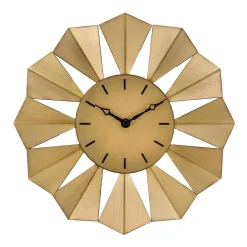 Wall Clocks La Crosse Technology 12.8 In. Gold Metal Sunray Quartz Wall Clock