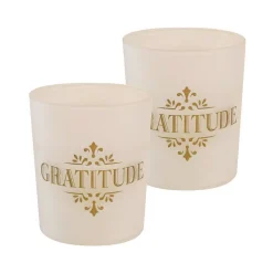 Flameless Candles LUMABASE Gold Gratitude Battery Operated LED Candles (2-Count)