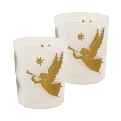Flameless Candles LUMABASE Gold Angels Battery Operated LED Candles (2-Count)