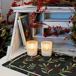 Flameless Candles LUMABASE Battery Operated Noel Glass LED Candles (Set Of 2) 9 Flameless Candles LUMABASE Battery Operated Noel Glass LED Candles (Set Of 2) -Globe Sales gold lumabase flameless candles 97802 1f 1000