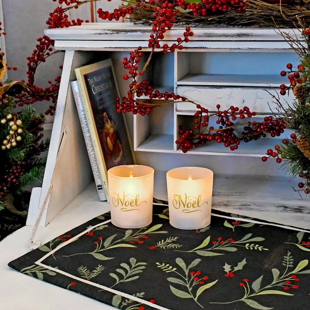 Flameless Candles LUMABASE Battery Operated Noel Glass LED Candles (Set Of 2) 6 Flameless Candles LUMABASE Battery Operated Noel Glass LED Candles (Set Of 2) - Image 4