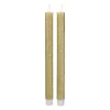 Flameless Candles Northlight Set 2-Gold Glittered Flameless Taper Christmas Candles 12 In.