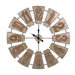Wall Clocks Glitzhome 38.98 In. D Oversized Farmhouse Metal Wall Clock