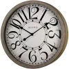 Wall Clocks Bulova 24 In. H X 24 In. W Large Round Wall Clock In Antique Gray -Globe Sales gray bulova wall clocks c4815 64 1000