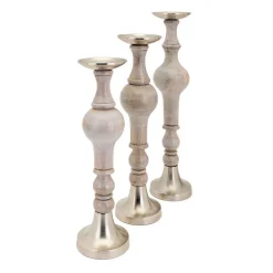 IMAX Trisha Yearwood Nightingale Candle Holders (Set Of 3) -Globe Sales gray imax candle holders 75100 3 c3 1000