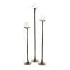 Candle Holders LITTON LANE 40 In. X 32 In. And 37 In. Modern Gray Aluminum Candle Holder (Set Of 3)