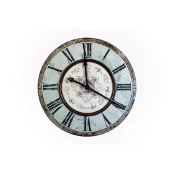 Wall Clocks 3R Studios Distressed Mint Green Wood Wall Clock -Globe Sales green 3r studios wall clocks hd3383 fa 1000