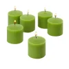 Light In The Dark 10 Hour Lime Green Unscented Votive Candles (Set Of 12) -Globe Sales green light in the dark candles litd lg v1012 64 1000