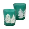 Flameless Candles LUMABASE LED Wax Candle In Green Pine Glass (2-Count) -Globe Sales green lumabase flameless candles 94602 64 1000