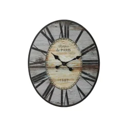 Wall Clocks 3R Studios Distressed Grey Wood Wall Clock