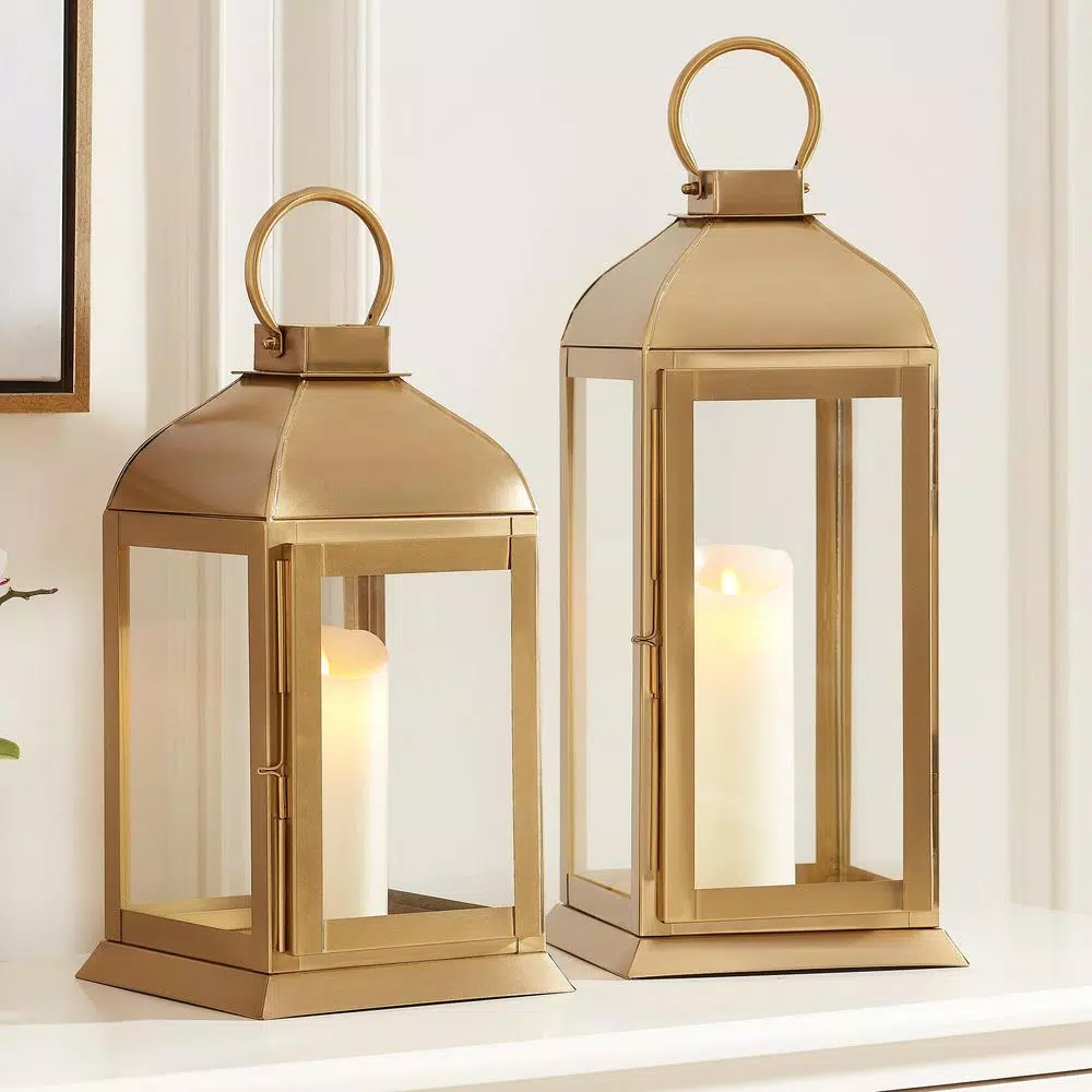 Candle Holders Home Decorators Collection Home Decorators Collection Gold Stainless Steel Candle Hanging Or Tabletop Lantern (Set Of 2) 5 Candle Holders Home Decorators Collection Home Decorators Collection Gold Stainless Steel Candle Hanging Or Tabletop Lantern (Set Of 2) - Image 3