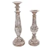 Candle Holders Home Decorators Collection Home Decorators Collection White Washed Wood Candle Holder (Set Of 2) -Globe Sales ivory home decorators collection candle holders da323937hd 64 1000