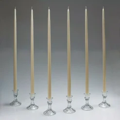 Light In The Dark 24 In. Tall Ivory Taper Candles (Set Of 12) With New Ez Safe Storage Box -Globe Sales ivory light in the dark candles litd i t 24 c3 1000