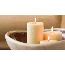 ROOT CANDLES 3 In. X 3 In. Timberline Ivory Pillar Candle -Globe Sales ivory root candles candles 33317 31 1000