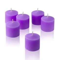 Candles Light In The Dark 10 Hour Lavender Unscented Votive Candle (Set Of 72) -Globe Sales lavender light in the dark candles litd v1072 lavenun c3 1000