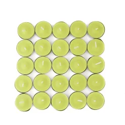 Zest Candle 1.5 In. Lime Green Citronella Tealight Candles (100-Box) -Globe Sales lime green zest candle candles ctc 001 c3 1000