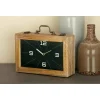 Table Clocks LITTON LANE 8 In. X 12 In. Vintage Brown And Black Rectangular Wooden Clock Box 2 Table Clocks LITTON LANE 8 In. X 12 In. Vintage Brown And Black Rectangular Wooden Clock Box -Globe Sales litton lane table clocks 85253 64 1000