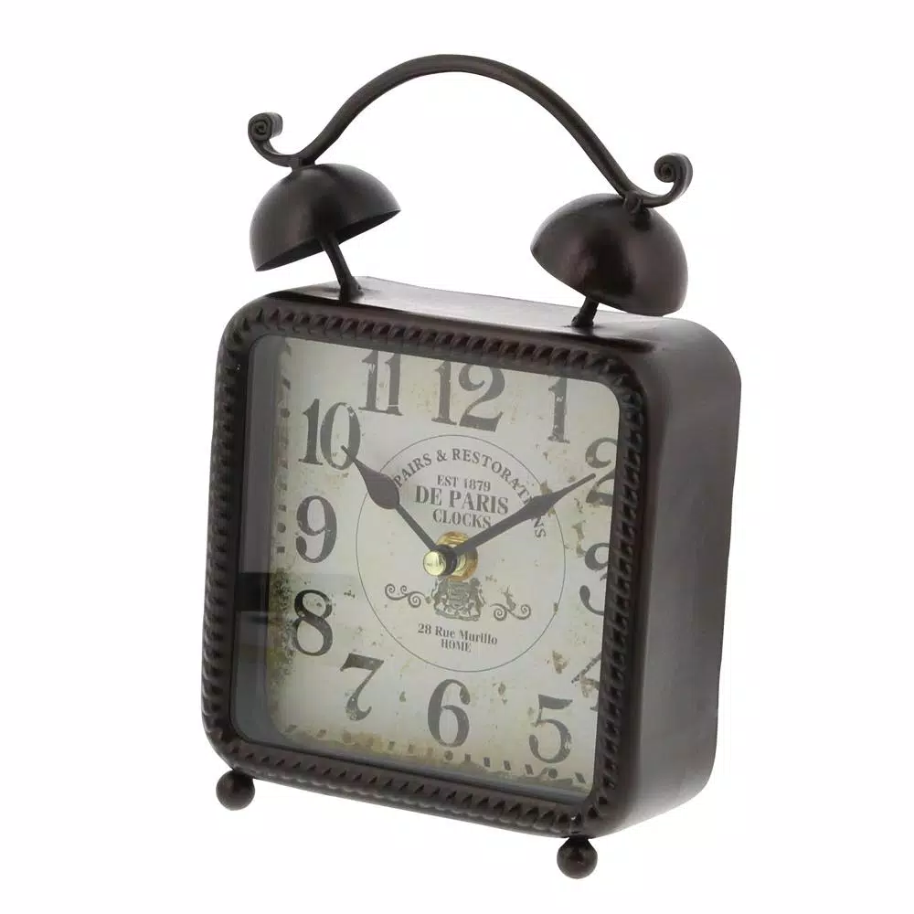 Table Clocks LITTON LANE 9 In. X 6 In. Square Iron Desk Clock (2-Pack) 4 Table Clocks LITTON LANE 9 In. X 6 In. Square Iron Desk Clock (2-Pack) - Image 2