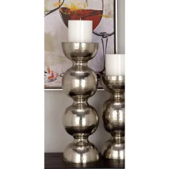 Candle Holders LITTON LANE 18 In. X 6 In. Classic Iron Candle Holder In Polished Finish