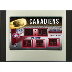 Table Clocks Team Sports America Montreal Canadiens NHL Multi-Color Scoreboard Alarm Clock