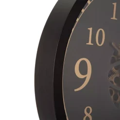 Wall Clocks Glitzhome 22.83 In. D Morden Oversized Metal Wall Clock With Moving Gears -Globe Sales multi glitzhome wall clocks 2009500002 1f 1000