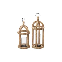 Candle Holders Home Decorators Collection Home Decorators Collection Antiqued Wood Candle Hanging Or Tabletop Lantern With Beaded Trim (Set Of 2) -Globe Sales multi home decorators collection candle holders m180388 1q2xx 66 1000