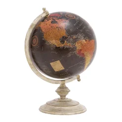Globes LITTON LANE Nautical Decorative Globe With Whitewashed Tiered Base -Globe Sales multi litton lane globes 28368 c3 1000