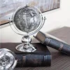 Globes LITTON LANE 10 In. X 8 In. Modern Decorative Globe In Brown And Silver -Globe Sales multi litton lane globes 43487 64 1000