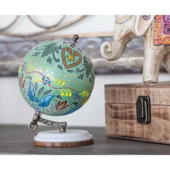 Globes LITTON LANE 7 In. X 5 In. Modern Decorative Globe In Multi Colors