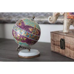 Globes LITTON LANE 7 In. X 5 In. Modern Decorative Globe In Magenta