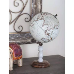 Globes LITTON LANE 14 In. X 8 In. Vintage Decorative Globe In Brown And White