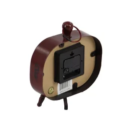 Table Clocks LITTON LANE Classic Rounded Rectangle Iron Table Clock In Distressed Red And Black Or White (3-Pack) -Globe Sales multi litton lane table clocks 52526 66 1000