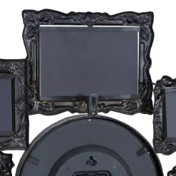 Wall Clocks LITTON LANE 25 In. X 25 In. Metal Photo Frame And Wall Clock -Globe Sales multi litton lane wall clocks 68412 1f 1000