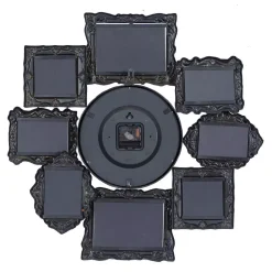 Wall Clocks LITTON LANE 25 In. X 25 In. Metal Photo Frame And Wall Clock -Globe Sales multi litton lane wall clocks 68412 66 1000