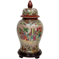 Vases Oriental Furniture Oriental Furniture 18 In. Porcelain Decorative Vase In Red