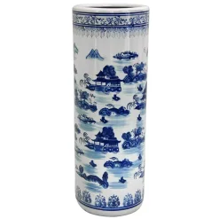 Vases Oriental Furniture Oriental Furniture 23.5 In. Porcelain Decorative Vase In Blue
