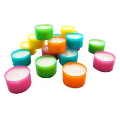 Stonebriar Collection Multicolor Tea Light Candles – 6 To 7 Hour Extended Burn Time (96-Pack) -Globe Sales multi stonebriar collection candles dtlc 96 6 1f 1000