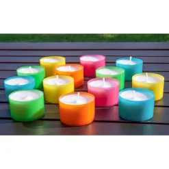 Stonebriar Collection Multicolor Tea Light Candles – 6 To 7 Hour Extended Burn Time (96-Pack) -Globe Sales multi stonebriar collection candles dtlc 96 6 c3 1000