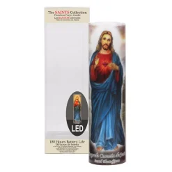 Flameless Candles Stonebriar Collection 8 In. Jesus LED Prayer Candle -Globe Sales multi stonebriar collection flameless candles sb 5260a 4f 1000